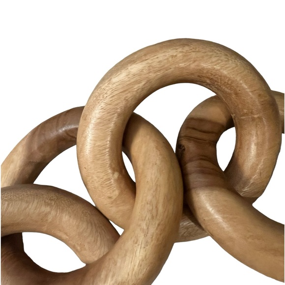 Oversized Wood Chain Link Decorative Wood Link Natural Wood Link Wood Decor - Picture 3 of 7